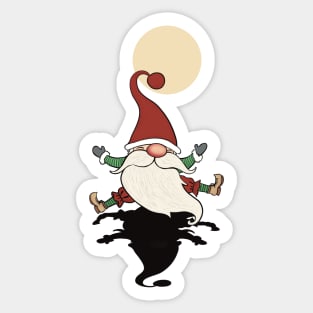 Happy Santa in the fullmoon light Sticker